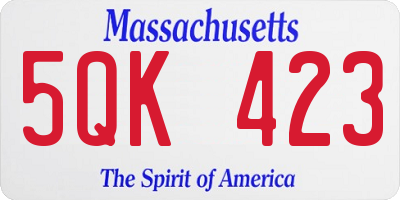 MA license plate 5QK423