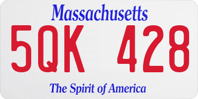 MA license plate 5QK428