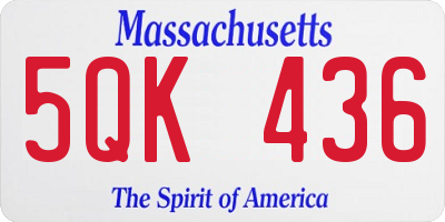 MA license plate 5QK436