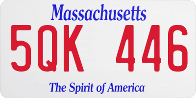 MA license plate 5QK446