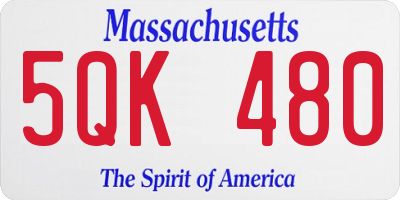 MA license plate 5QK480