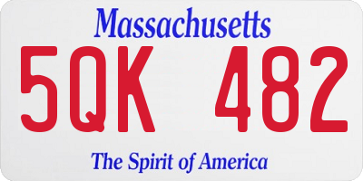 MA license plate 5QK482