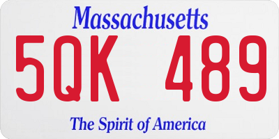 MA license plate 5QK489