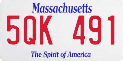 MA license plate 5QK491