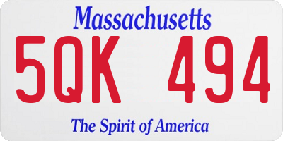 MA license plate 5QK494