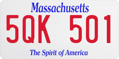MA license plate 5QK501