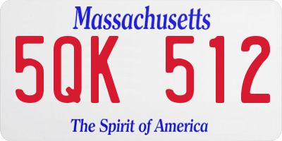 MA license plate 5QK512