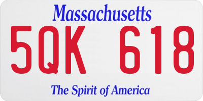 MA license plate 5QK618