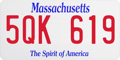 MA license plate 5QK619