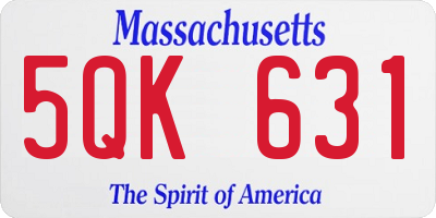 MA license plate 5QK631