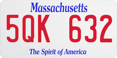 MA license plate 5QK632
