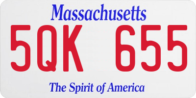 MA license plate 5QK655