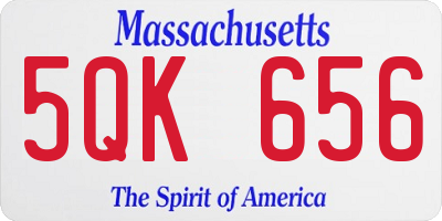 MA license plate 5QK656