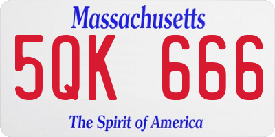 MA license plate 5QK666