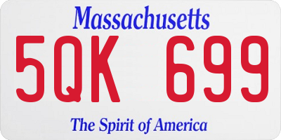 MA license plate 5QK699