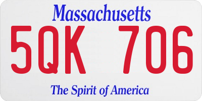 MA license plate 5QK706