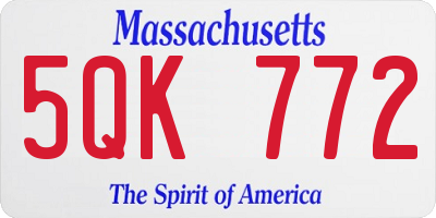MA license plate 5QK772