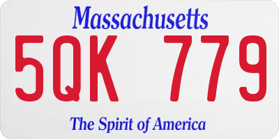 MA license plate 5QK779