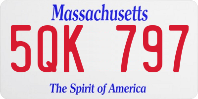 MA license plate 5QK797