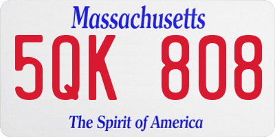 MA license plate 5QK808