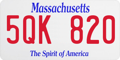MA license plate 5QK820