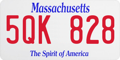 MA license plate 5QK828