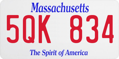 MA license plate 5QK834