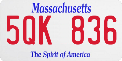 MA license plate 5QK836