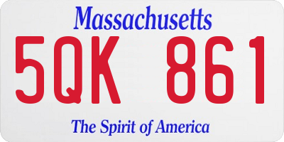 MA license plate 5QK861