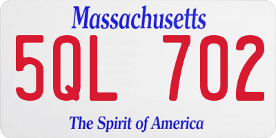 MA license plate 5QL702