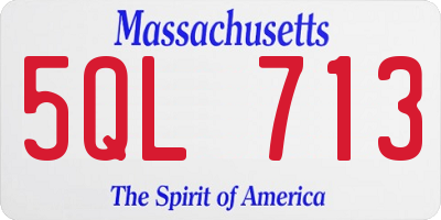 MA license plate 5QL713