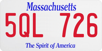MA license plate 5QL726