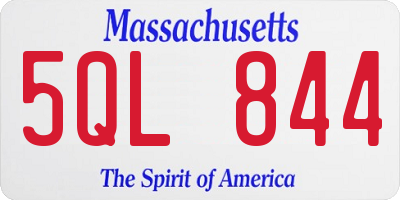 MA license plate 5QL844
