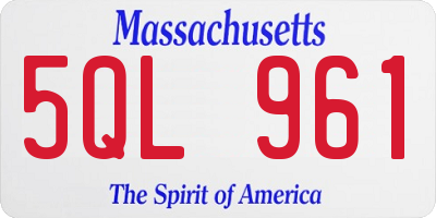 MA license plate 5QL961