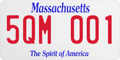 MA license plate 5QM001