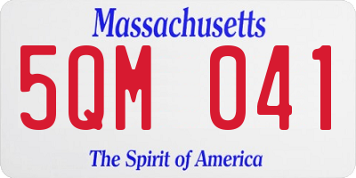 MA license plate 5QM041