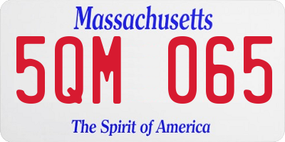 MA license plate 5QM065