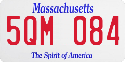 MA license plate 5QM084