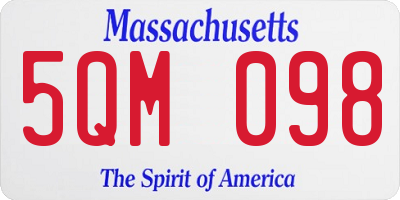 MA license plate 5QM098