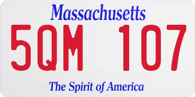 MA license plate 5QM107