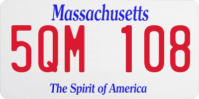 MA license plate 5QM108