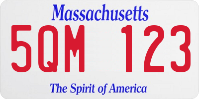 MA license plate 5QM123