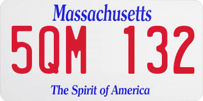 MA license plate 5QM132