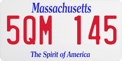 MA license plate 5QM145