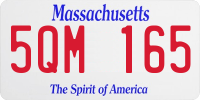 MA license plate 5QM165