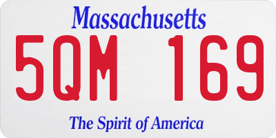 MA license plate 5QM169
