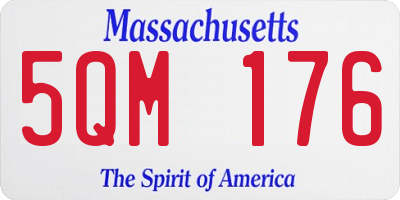 MA license plate 5QM176