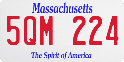 MA license plate 5QM224