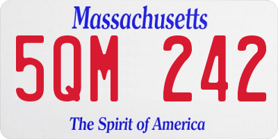 MA license plate 5QM242