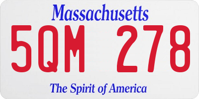 MA license plate 5QM278